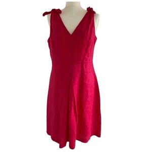 Gap Women's Linen Lined Dress Fushia Pink Sleeveless Lined Size 0 #423‎